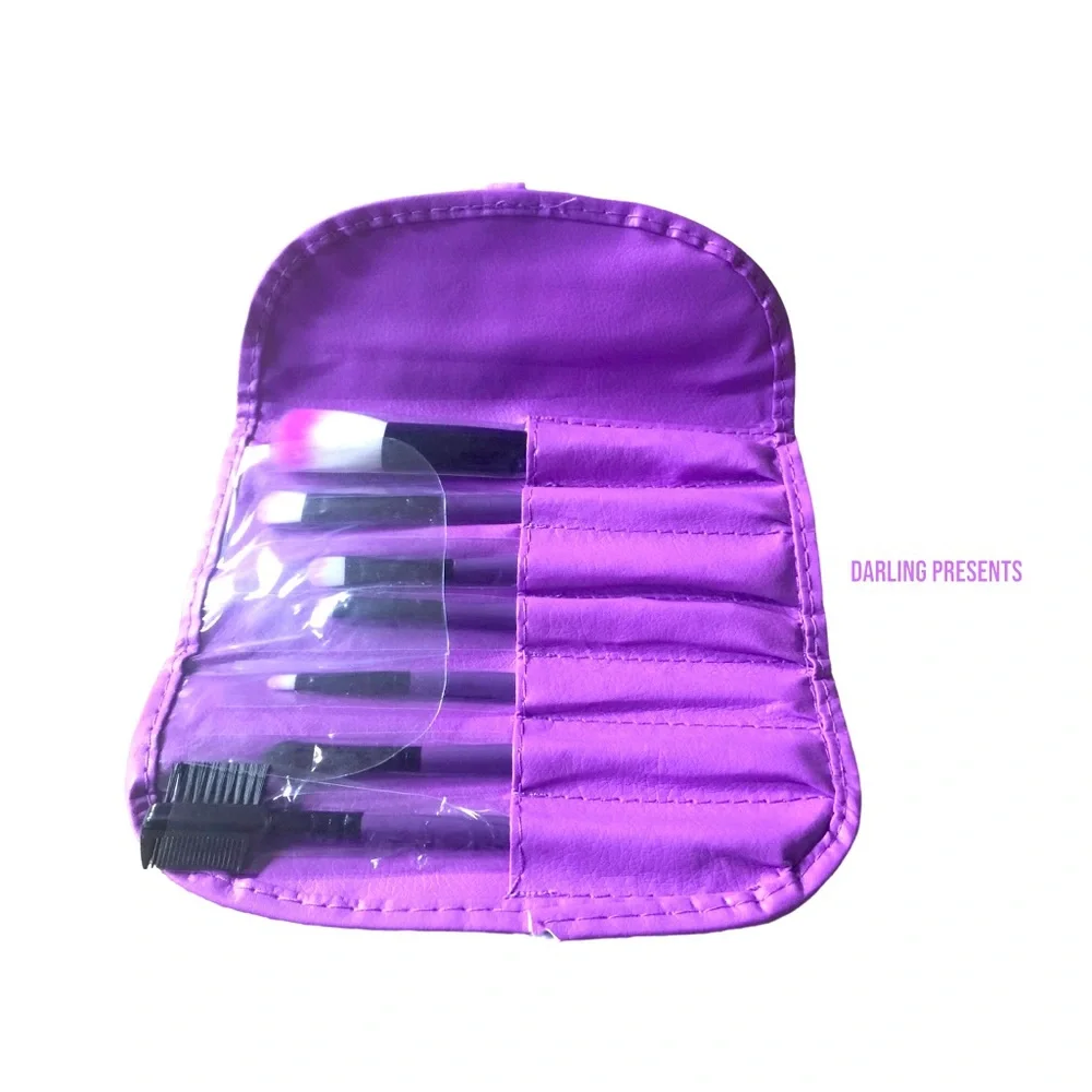 7 Piece Makeup Brush Set Unisex Color Purple